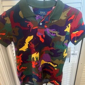 Ralph Lauren Multicolor Camo Polo Shirt - Green, Purple, Red, Yellow